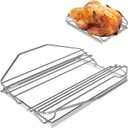 BQMAX Adjustable Turkey Chicken Roasting Rack, Universal Rib Roasting Rack, V-Shaped Turkey Roasting Rack, 11" Poultry Rack for Most Smoker, Ovens