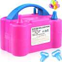 QIPUMP Balloon Pump Electric,110V 600W Balloon Blower Inflator Dual Nozzle Air Pump Balloons Inflator for Decoration, Party, Sport,Gifts:2 Balloon Tying Tools (Rose Red)