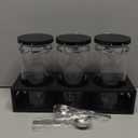 3 x 54 oz Glass Coffee Bean Storage Container with Shelf 3PCS Glass Containers with Airtight Locking Clamp Lid Spoons Coffee Canister Set Jars for Kitchen Food Storage Tea Sugar Black