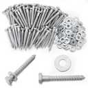 Hicarer 100 Pcs 3/8" x 3" Lag Bolts Kit Hex Head Lag Screws with Washers for Wood Hot Dip Galvanized Heavy Duty Screws Kit for Wood, Deck, Furniture, Boat Repair