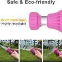 Cyprium Water Hose Nozzle Spray Water Nozzles For Garden Fireman Style Hose Nozzle Outdoor Hose Nozzle Sprayer High Pressure Watertight Connections For Reliable Use In Gardening, Cleaning, Pink
