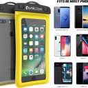 Waterproof Phone Pouch, PunkBag Universal Floating Dry Case Bag for Most Cell Phones incl. iPhone 8 Plus & Samsung Galaxy S9 | Perfect for Keeping Your Cellphone & Valuables Dry and Safe (Yellow)