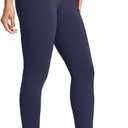 baleaf Women's Fleece Lined Leggings Thermal Warm Winter Leggings High Waisted Yoga Pants Cold Weather Inner Pocket Blue, Size: M