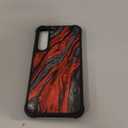 CARLOCA Compatible with Samsung Galaxy S23 Plus Case,Black Red Wood Grain Identity Graphic Design Shockproof Anti-Scratch Hard Acrylic Case for Samsung Galaxy S23 Plus