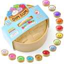 Squishy Dumpling Toy, Dumpling Squishy Mystery Box, Random 1 of 14 Colors, Stocking Stuffers with Food Steamer Stretchy Desk Toy
