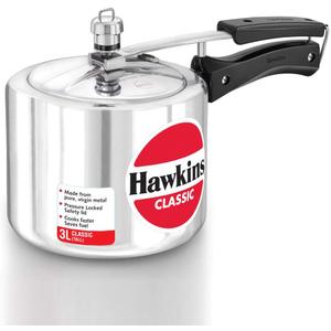 Hawkins Aluminium 3 Litre Classic Pressure Cooker, Tall Design Inner Lid Cooker, Best Cooker, Silver (Cl3T)