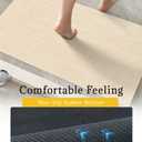 Mecko Bath Mat, Ultra Absorbent Quick Dry Bathroom Floor Mats-Rubber Non-Slip Thin Bathroom Rug Fit Under Door, Faux Suede Surface Shower Rug for Bathtub, Sink, Shower Room(Beige,16"x24")