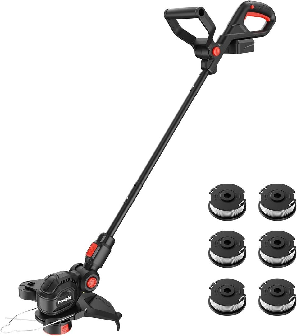 Cordless Weed Eater Compatible with Milwaukee M18 18V Battery(Tool Only), 12-Inch 3-in-1 String Trimmer with 8500RPM Upgraded Motor, Automatic Line Feed Weed Wacker for Lawn Edging and Mowing-Red