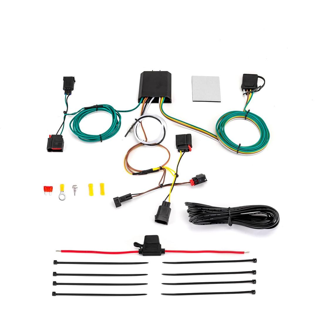 Wsays Trailer Wiring Harness 4-Pin Plug & Play Compatible with Jeep Grand Cherokee 2014-2021 Fit Grand Cherokee WK 2022
