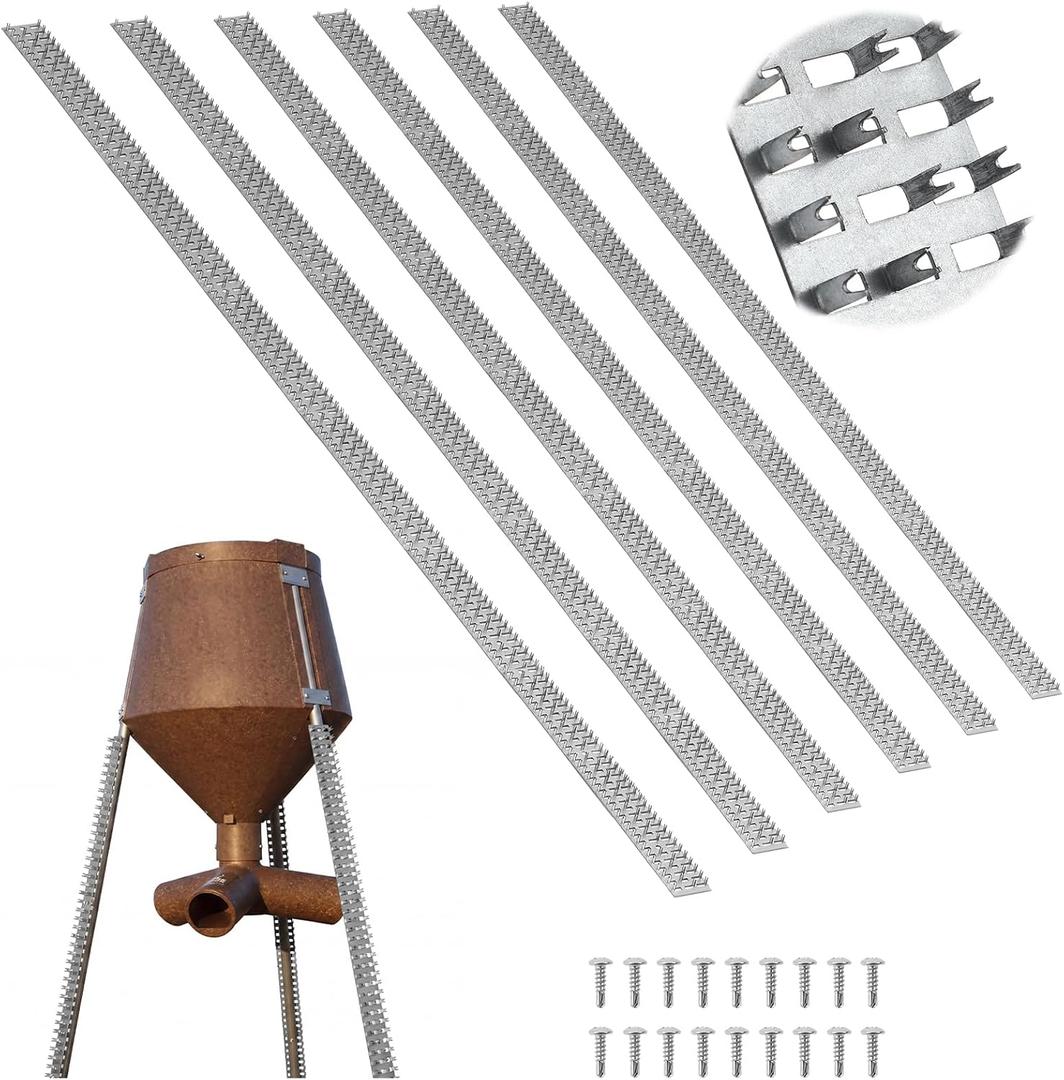 Duraaamo 6 Pack Feeder Spikes Deterrent Strips with Self Tapping Screws