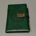 CAGIE Journal with Lock for Men and Women Refillable 290 Lined Pages Locked Journal with Pen, Diary with Lock 180 Lay Flat for Writing Travel Diary, 5.7'' X 8.3'', Green