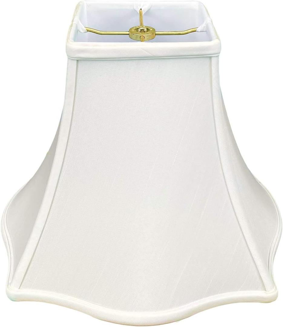 Royal Designs Fancy Square Bell Lamp Shade - White - 7 x 16 x 12.75