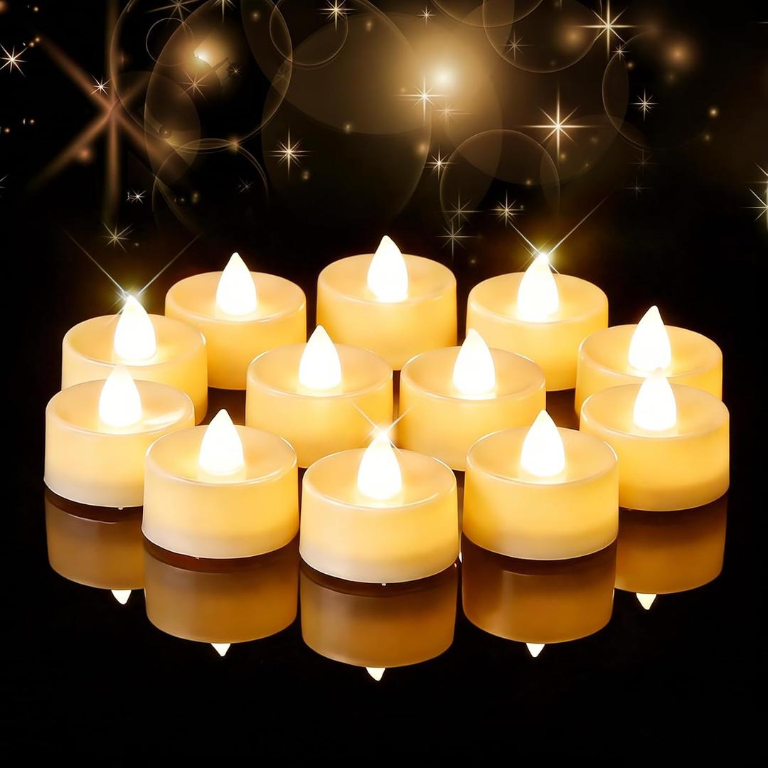 Amagic 100 Pack Battery Operated Tea Lights Candles, Fake Tealights Candles, Flameless LED Tea Lights for Halloween, Wedding, Votive, Festival, Table Decor(100 Pack, Warm White)
