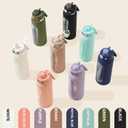 SIEROZUR 32 oz Glass Water Bottle with Straw and Handle 1 Liter Glass Water Bottle with Silicone Sleeve and Time Marker Sports Water Jug Wide Mouth for Travel Gym (Black)