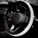 Bling Rhinestone Car Steering Wheel Cover for Women,PU Leather Crystal Diamonds Crown Steering Wheel Covers Non-Slip Universal 15"/38 cm (Black)