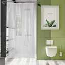 AmazerBath 48x72 Shower Curtain Stall, Clear Plastic, Heavy Duty Thick PEVA with 2 Weighted Stones and 8 Grommet Holes