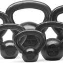 Yes4All Kettlebell Sets, 5 - 10 - 15 - 20 - 25 - 30 LB Cast Iron Strength Training Kettlebells, Wide Handles & Flat Bottom, Multi-Level from Beginners to Pros for Strength Training & Home Gym