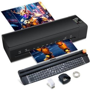 A3 Laminator Machine,13 Inch 9-in-1 Laminating Machine with Laminating Sheets,Thermal Laminator Hot & Cold with Fast Warm Technology for Home,Office or School Supplies,Black
