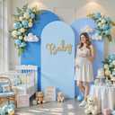 Wedding Arch Backdrop Cover 6FT 6.6FT 7.2FT, Gradient Blue Arch Covers Set of 3 Stretchy Backdrop Spandex Arch Stand Covers for Birthday Balloon Party Ceremony Banquet Baby Shower Decoration, 6 x 6.6 x7.2 FT