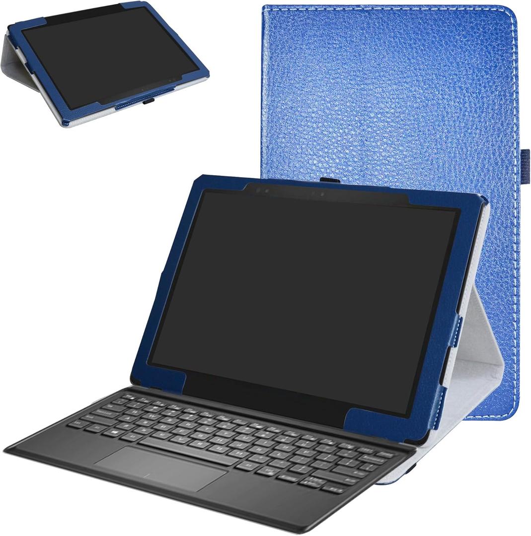 Dell Latitude 5285 Case, Mama Mouth PU Leather Folio Stand Cover for 12.3" Dell Latitude 5285 (12.3 Inch HD IPS Touch) 2in1 Laptop, Dark Blue