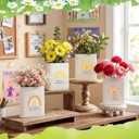 LemonRoad 4 Pcs Teacher Appreciation Gifts Bulk 7.7inch Ceramic Book Shape Vase for Flowers Teacher Flower Vase Thank You Gifts Rainbow Table Decorations for Women Employee Plant Containers