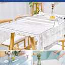 32X60 Inch Clear Plastic Vinyl Tablecloth for Coffee Dining Room Table Top Cover Protector Heat Resistant Waterproof Clear PVC Desk Mats Transparent Table Runner Pad for Sofa Side Coffee Table