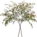 Greenery Stem Vase with Simulated 43.3 inches Stems and Branches Simulated Eucalyptus Leaves for Indoor Bedroom Living Room Dining Table Outdoor Garden Decoration4Pcs Orange