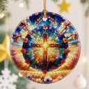 2 x Christmas Ornaments, Christian Cross Ornament, Xmas Decor, Christmas Tree Ornaments, Xmas Decorations for Tree, Holiday Ornament, Christian Gift, Religious Gifts