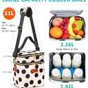 PIIOSER Breastmilk Cooler Bag with Ice Pack, Fits 6 Baby Bottles Up to 9 Oz, Stylish Baby Cooler Travel Bags with Shoulder Strap, Double Layer & Leakproof for Nursing & Working Moms, Black Polka Dots