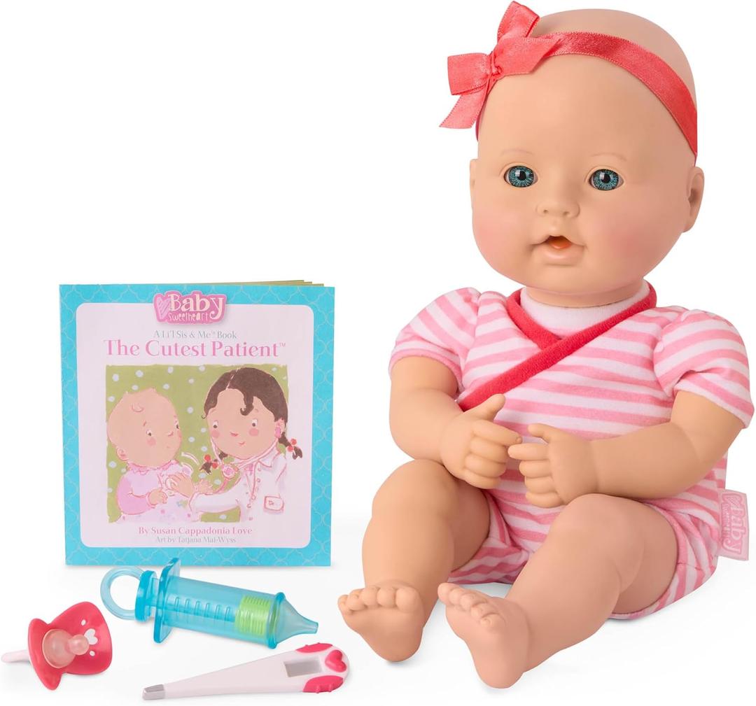 Baby Sweetheart by Battat  Medical Time 12-Inch Doll for Newborn with Soft Body & Easy  to  Read Story Book and Accessories