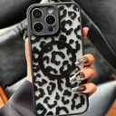 Case for iPhone 15 Plus [Compatible with MagSafe] Aesthetic Black Leopard Cute Design for Women Girls | Soft TPU Bumper Hard PC Back Translucent Matte Protective Slim Magnetic Phone Cover