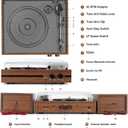 Vinyl Record Player with Dual Stereo Bookshelf Speakers Vintage Belt Drive Bluetooth Turntable with External Speakers,Convert Vinyl to MP3,LP Players AUX Headphone Input RCA Out