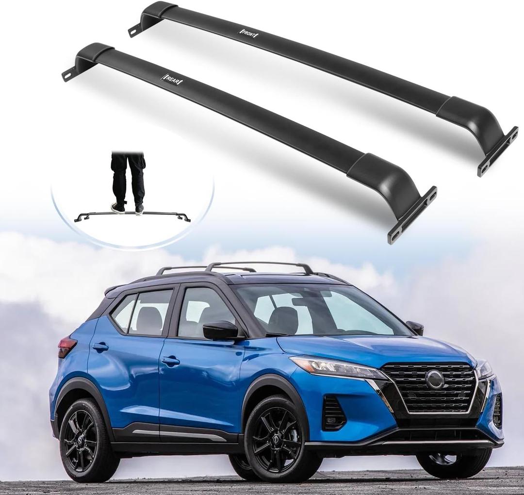 Enhanced 220 LBS Cross Bar Roof Racks for Nissan Kicks 2016-2024, Black All Aluminum Cross Rails for Cargo Kayak Bike Ski