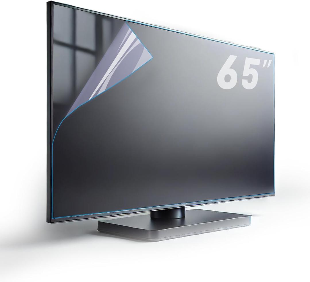 TYRHMY 65-Inch Anti-Glare TV Screen Protector with Blue Light Filter, Matte Finish for Reducing Glare, Controlling Reflections, and Enhancing TV Viewing Comfort (65" w1430*801mm)