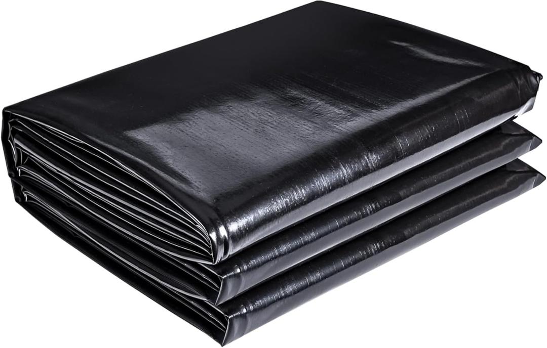 ToLanbbt Pond Liner 15 FT x 15 FT HDPE Pond Liners, 20 Mil UV Resistant Preformed Pond Liner Easy Cutting, Pond Liner for Natural Looking Ponds, Waterfall, Koi Pondsand Water Garden (Black)