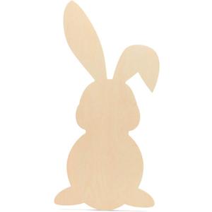 Wooden Bunny, Pack of 3 Easter Wooden Bunny Cutouts for Crafts, 12 Inch x 6 Inch (1/4 Inch Thick) Wooden Rabbit Decor, Unfinished Wood Spring Bunnies, Easter Crafts for Adults, Paint and DIY