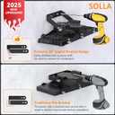 450W 2024 Plus New Upgraded LED Outdoor Flood Light, 45000LM 6000K Daylight White IP66 Waterproof, Stadium Lights, 3 Heads Adjustable Outdoor Floodlight Security Lights for Yards, Patios, Street (Black)