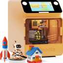 3D Printer for Kids, Safe for Children, Toy 3D Printer, STEM Learning Mate, Wi-Fi & App Control, Weekly Update Toy Library, Touch Screen, Mini Size, Easy Setting/One Click to Print (Orange + 1 PLA Filament)