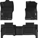 3W Floor Mats for Nissan Frontier 2026 2025-2022 Crew Cab(Not for 2nd with Under Seat Speaker), All Weather TPE Custom Fit Car Liner for Frontier Crew Cab Pickup, Black