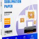 Sublimation Paper 8.5 x 11 inches - 125 Sheets 105gsm Compatible with Any Inkjet Printer For DIY Unique Holiday Birthdays Gifts