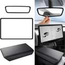 for 2017-2023 Tesla Model 3/2021-2024 Model Y Center Console Armrest Cover Screen and Internal Mirror Protective Cover Interior Accessories (Black-M3/Y-3pcs)