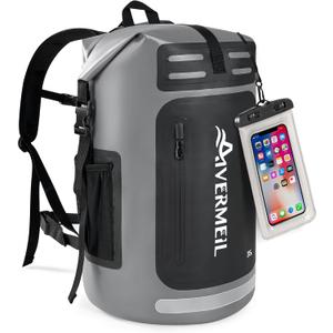 Waterproof Dry Bag with Waterproof Phone Case Grey, 35L