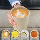 Wrova Wheat Straw Water Cups 16oz with Etched Pattern - Alternative Plastic Drinking Glasses Set of 6 - Unbreakable Tumbler Cups for Kids - Beige