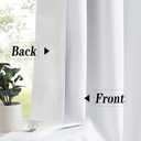 Jubilantex Linen Coating Full Blackout Curtains Pure White Thermal Insulated Rustic Textured Window Curtains 84" Long for Bedroom Living Room,Grommet Top 54"x84" 2 Panels