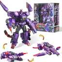 QUANTUM HEROES DINOSTER Robot Transformable 3 in 1 Mosa Storm, 8.66 Inches, Toys for Children, Transforming Toys Trolley and Robot for Boys and Girls 5 6 7 8 9 10 Years, Purple