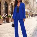 Women's 2 Piece Suits Business Casual Outfits Straight Wide Leg Pants Suits Professional Office Work Outfits