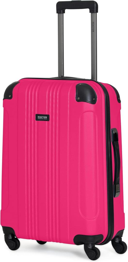 Kenneth Cole REACTION Out of Bounds Lightweight Hardshell 4-Wheel Spinner Luggage, Magenta, 24-Inch Checked