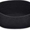 ABenkle Small Basket with Handles - Decorative Durable Rope Woven Storage Bin Shelf Storage Organizer Cube, Easter Baby Gift Basket, 12"x8"x5", Black