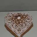 Design by Olivia Women's Sexy Paisley Print/Solid Bandana Tube Crop Top Shirt- Made in USA (Warm Mocha), S