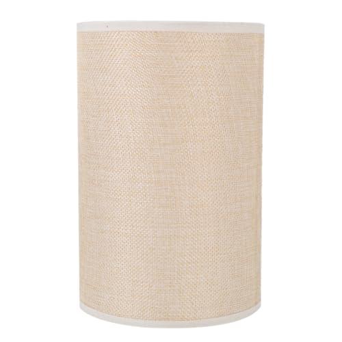 Angoily E27 Cloth Lampshade 7.87X5.11X5.11In Narrow Drum Light Cover Beige Linen Lamp Accessory for Home Office Wall Floor Ceiling Lamps